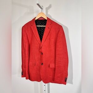 SAND Copenhagen Red Linen Blazer 100% Linen Size 52